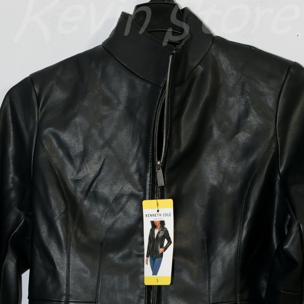 Black Nwt Kenneth Cole Ladies' Faux Leather Jacket
